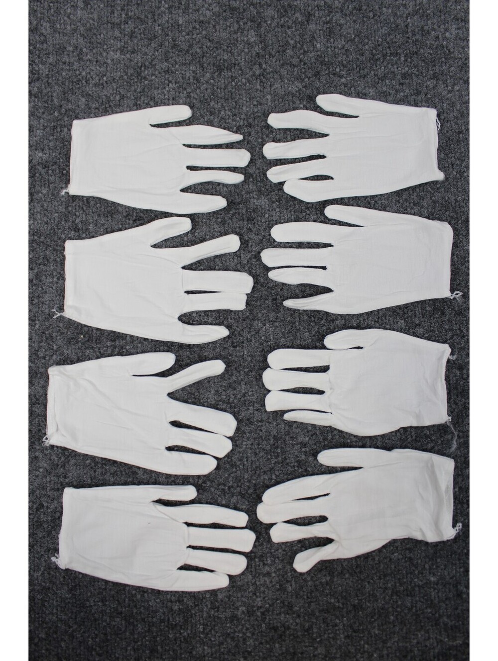 4 Pairs White Kids Gloves Small Costume Cotton Lot